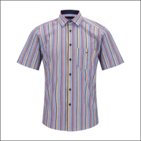 Dg's Blue  Multi Stripe Short Sleeve-