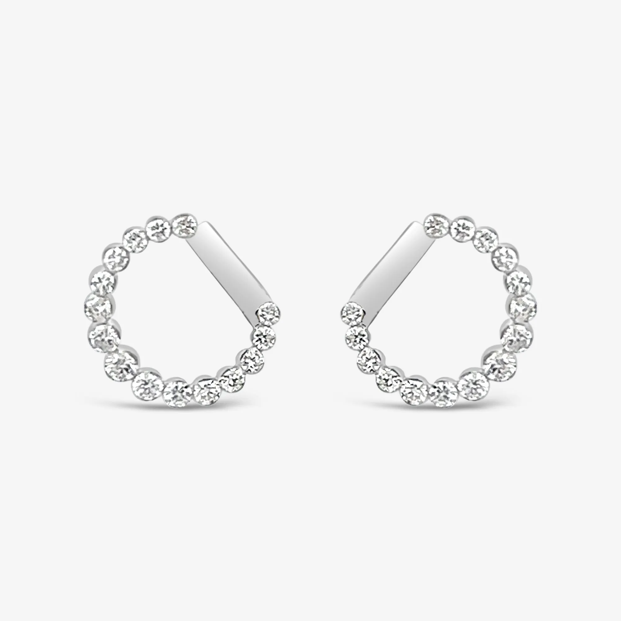 Diamond Crescent Earrings