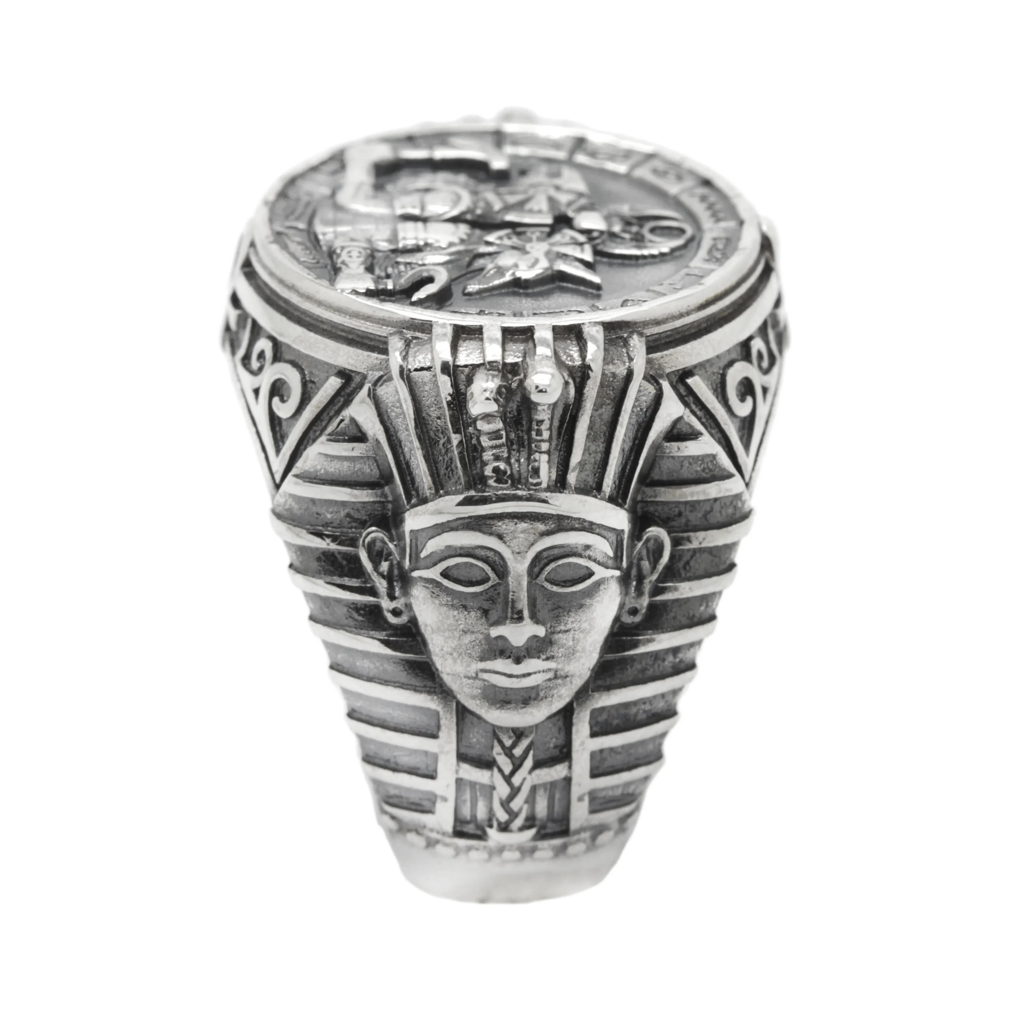 Gods of Egypt, A Huge Man Sterling Silver Ring Signet