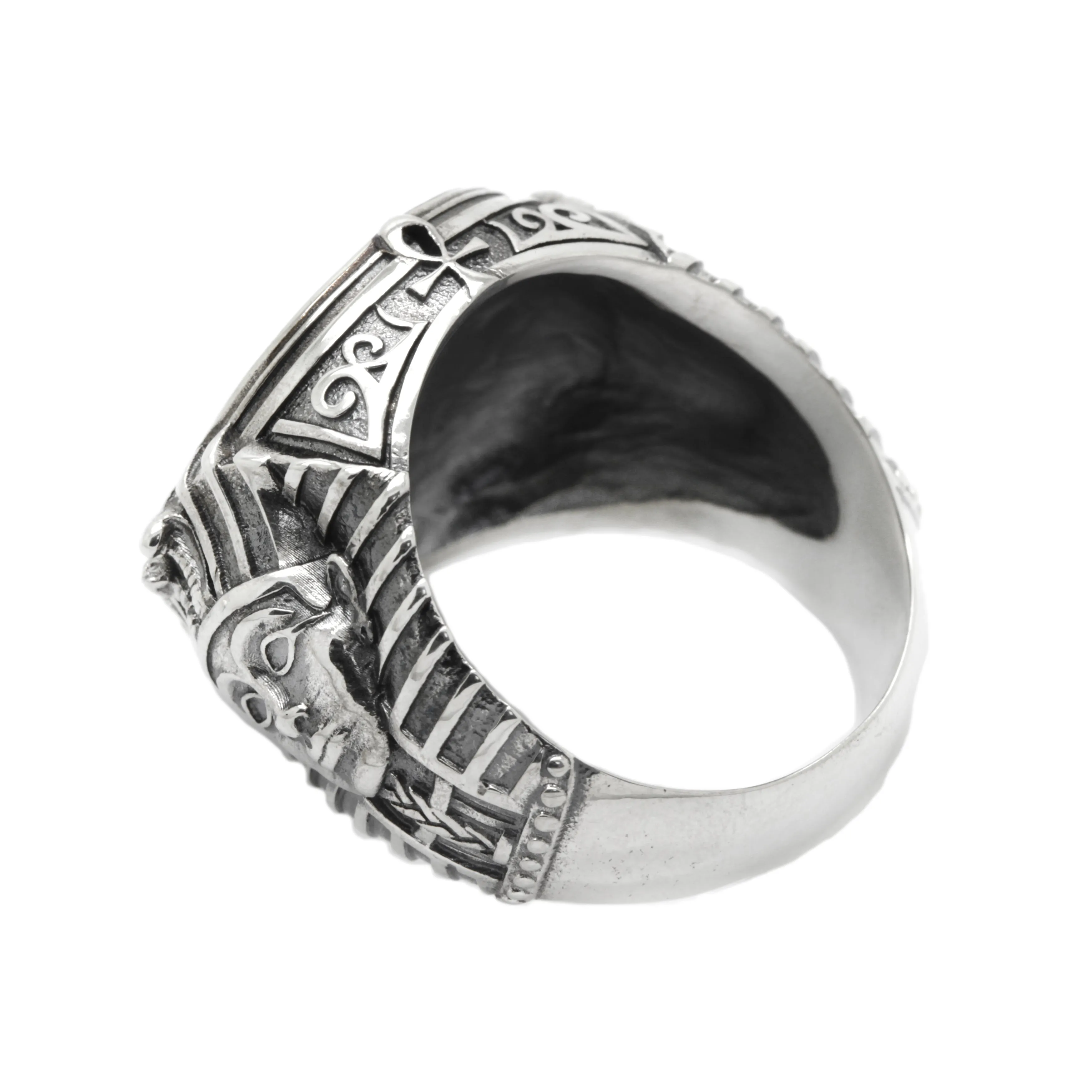 Gods of Egypt, A Huge Man Sterling Silver Ring Signet