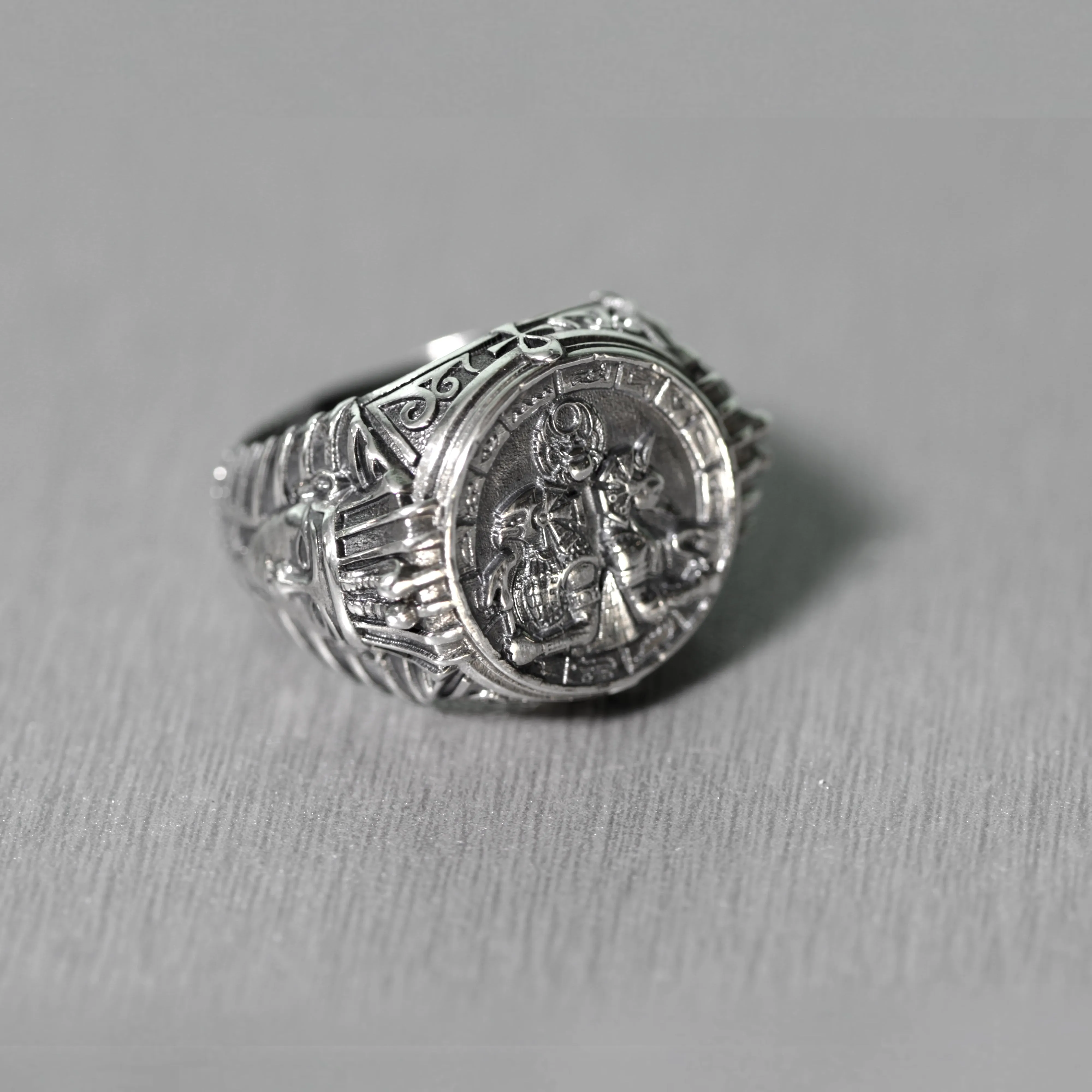 Gods of Egypt, A Huge Man Sterling Silver Ring Signet