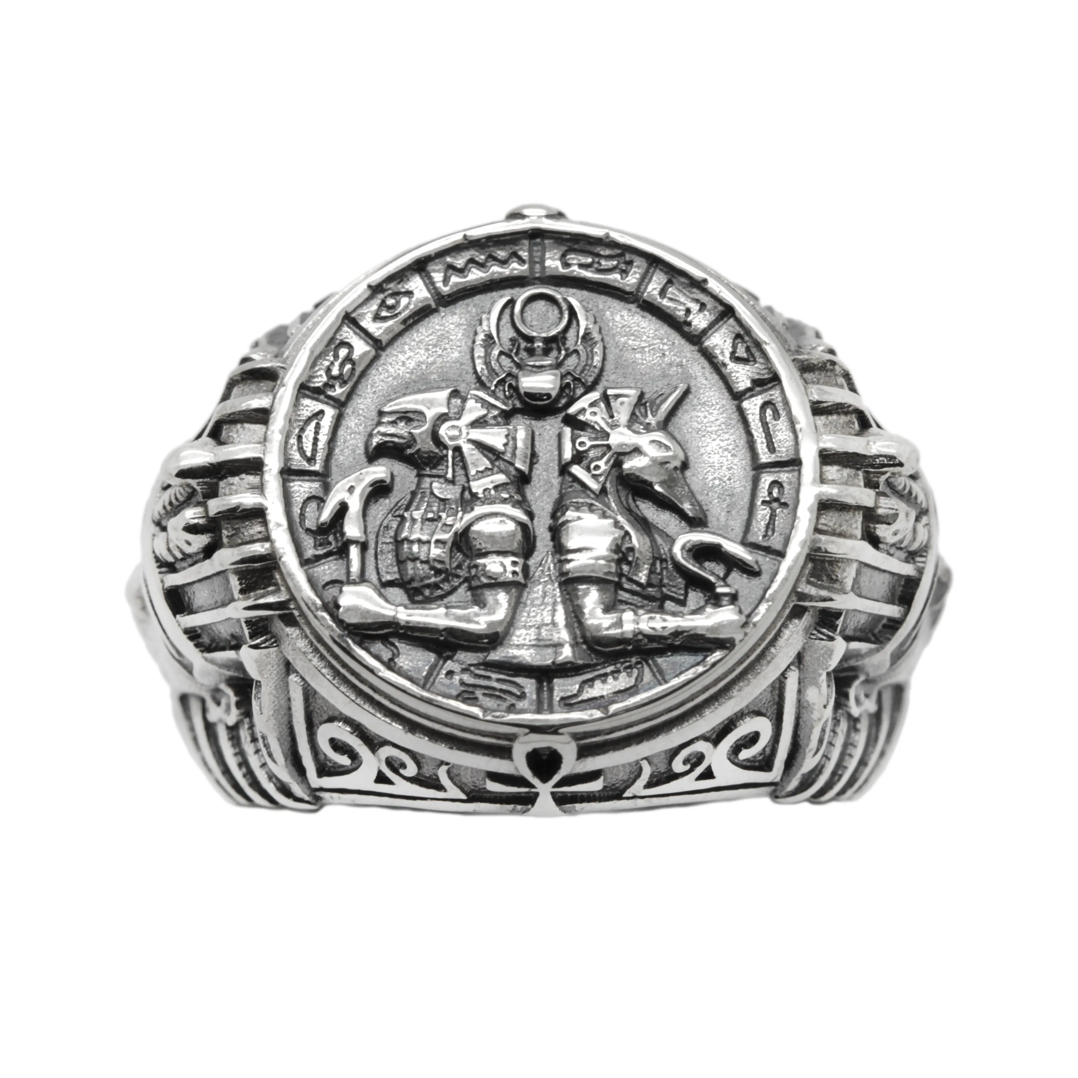 Gods of Egypt, A Huge Man Sterling Silver Ring Signet