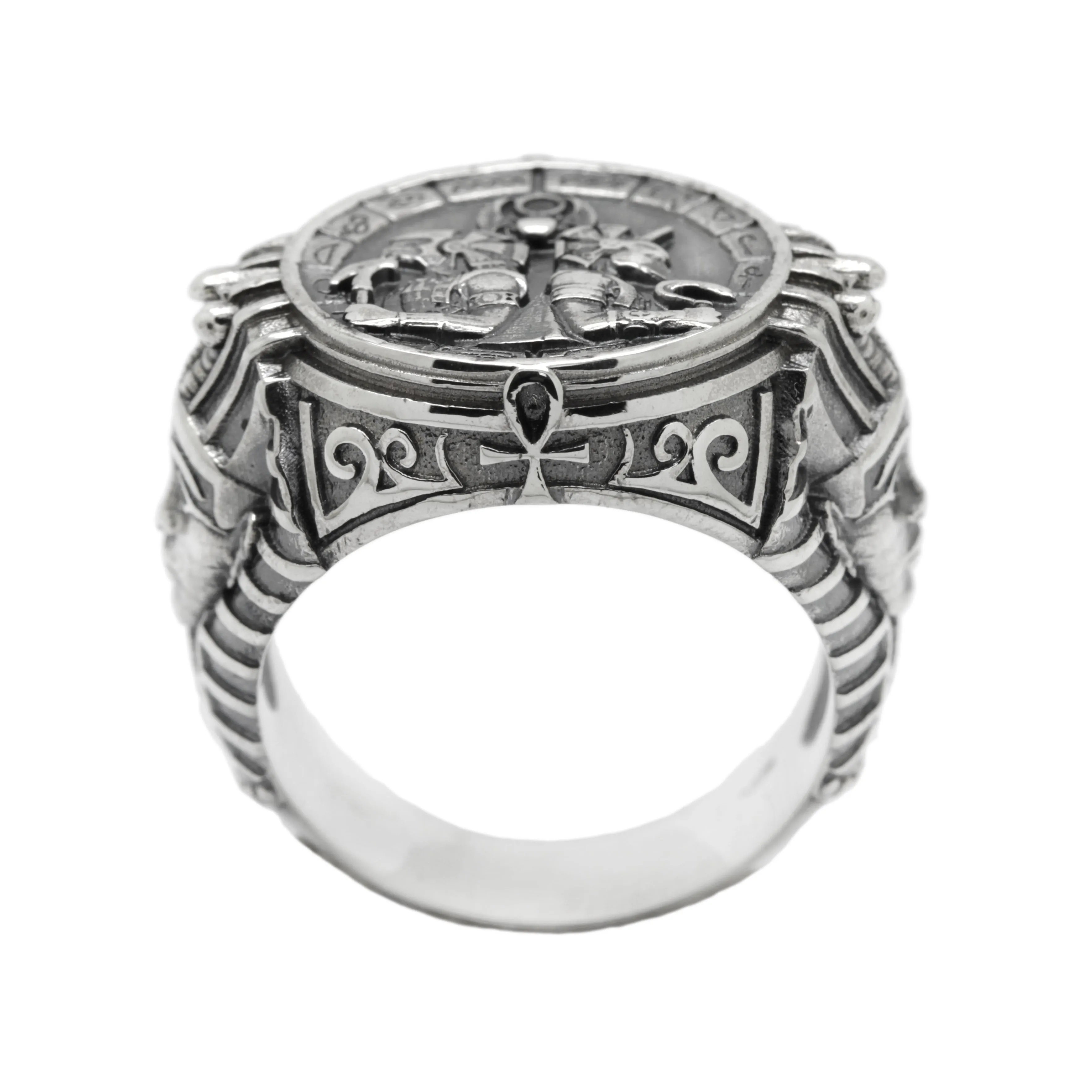 Gods of Egypt, A Huge Man Sterling Silver Ring Signet