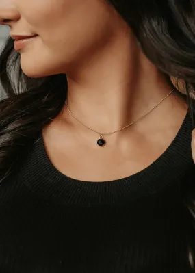 Gold Chain with Black Gems 8 Necklace