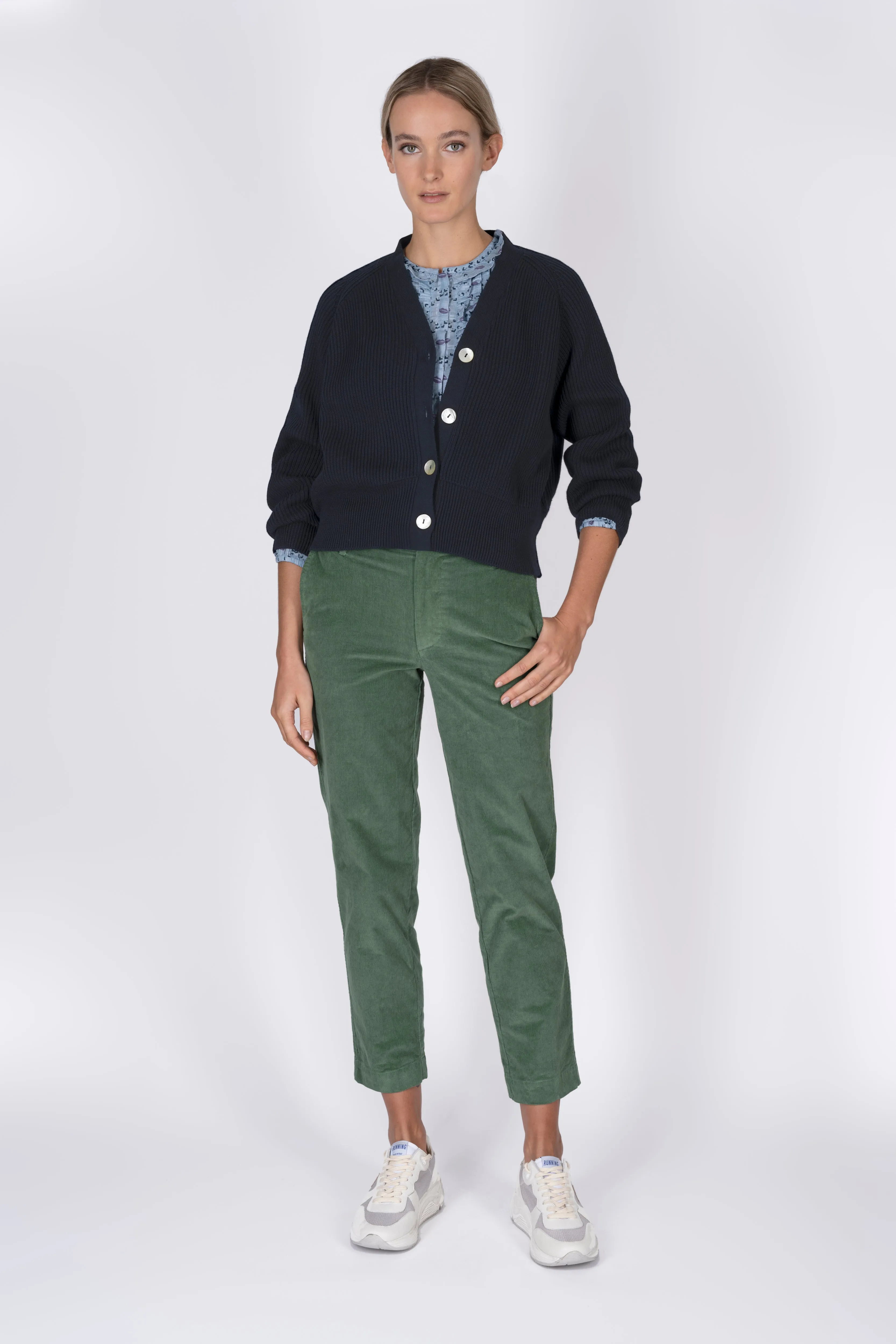 Green Chino Stretch Pincord Trouser