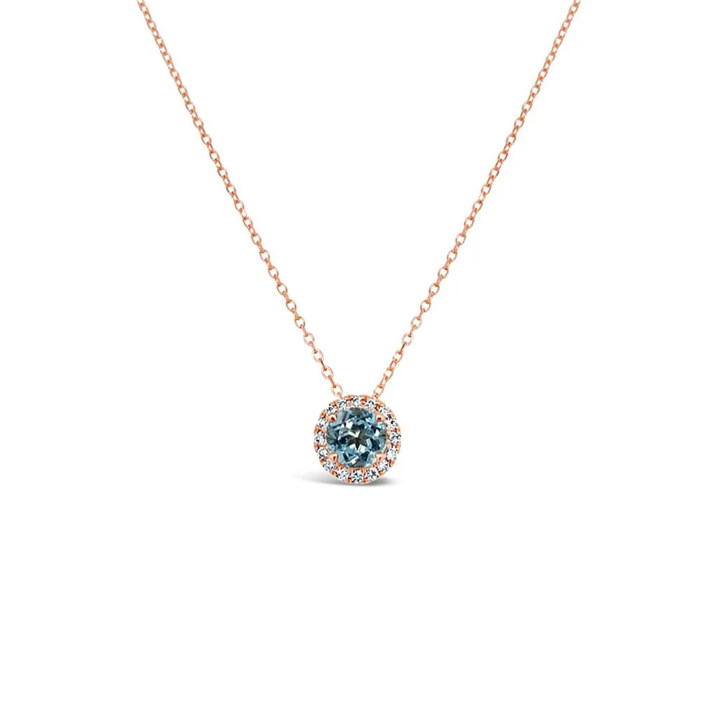 Irisa by Martin Binder Aquamarine & Diamond Halo Pendant