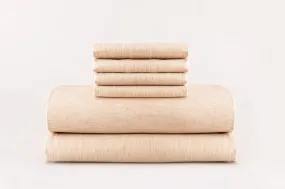 Latte Linen Organic Colored Cotton Bed Sheets Set Dye Free Made in USA