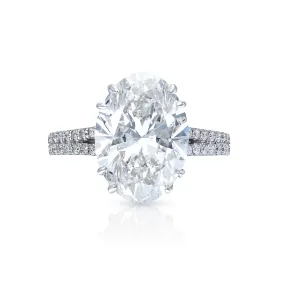 Leanna 6 Carat H VS1 Oval Cut Lab Grown Diamond Engagement Ring in Platinum