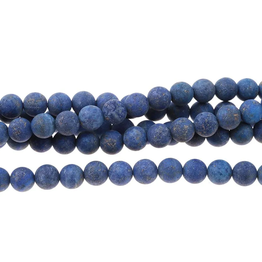 MATTE Lapis 6mm Round - 8-Inch