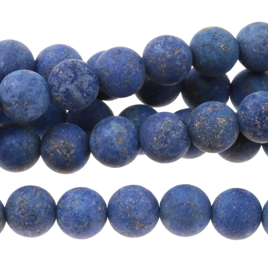 MATTE Lapis 6mm Round - 8-Inch