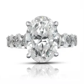 MIA 12 Carat Oval Cut G Color VS1 Clarity Diamond Engagement Ring 18K White Gold GIA CERTIFIED 6 ct G VS1  BY MIKE NEKTA