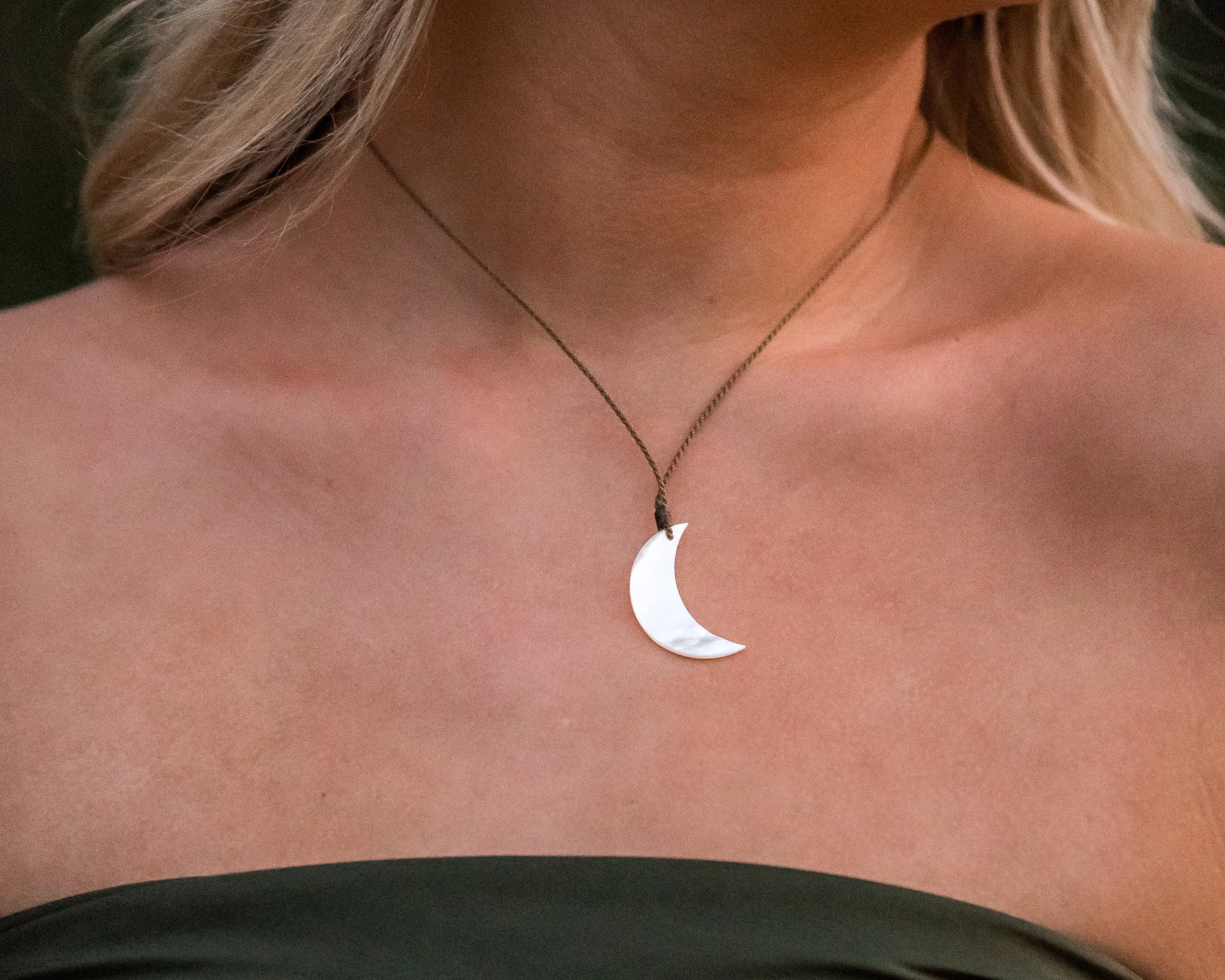 Mother of Pearl Moon Necklace