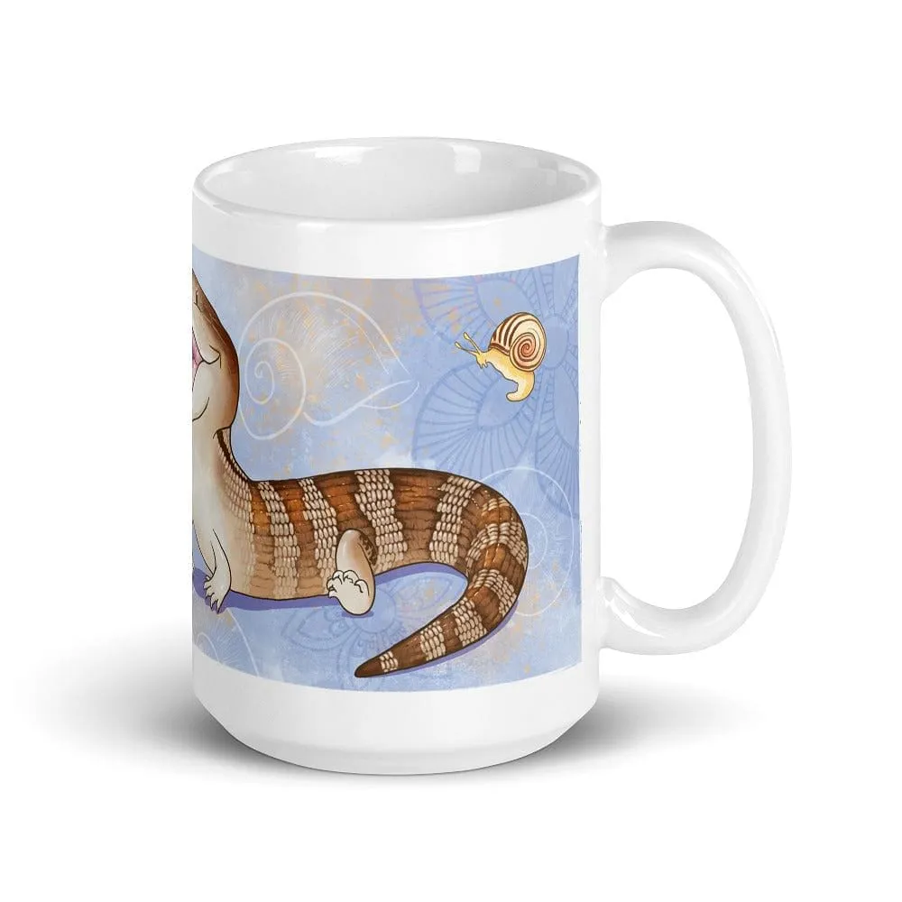 One Lil Skinker Blue Tongue Skink with Snails Reptile, Cute Lizard mug