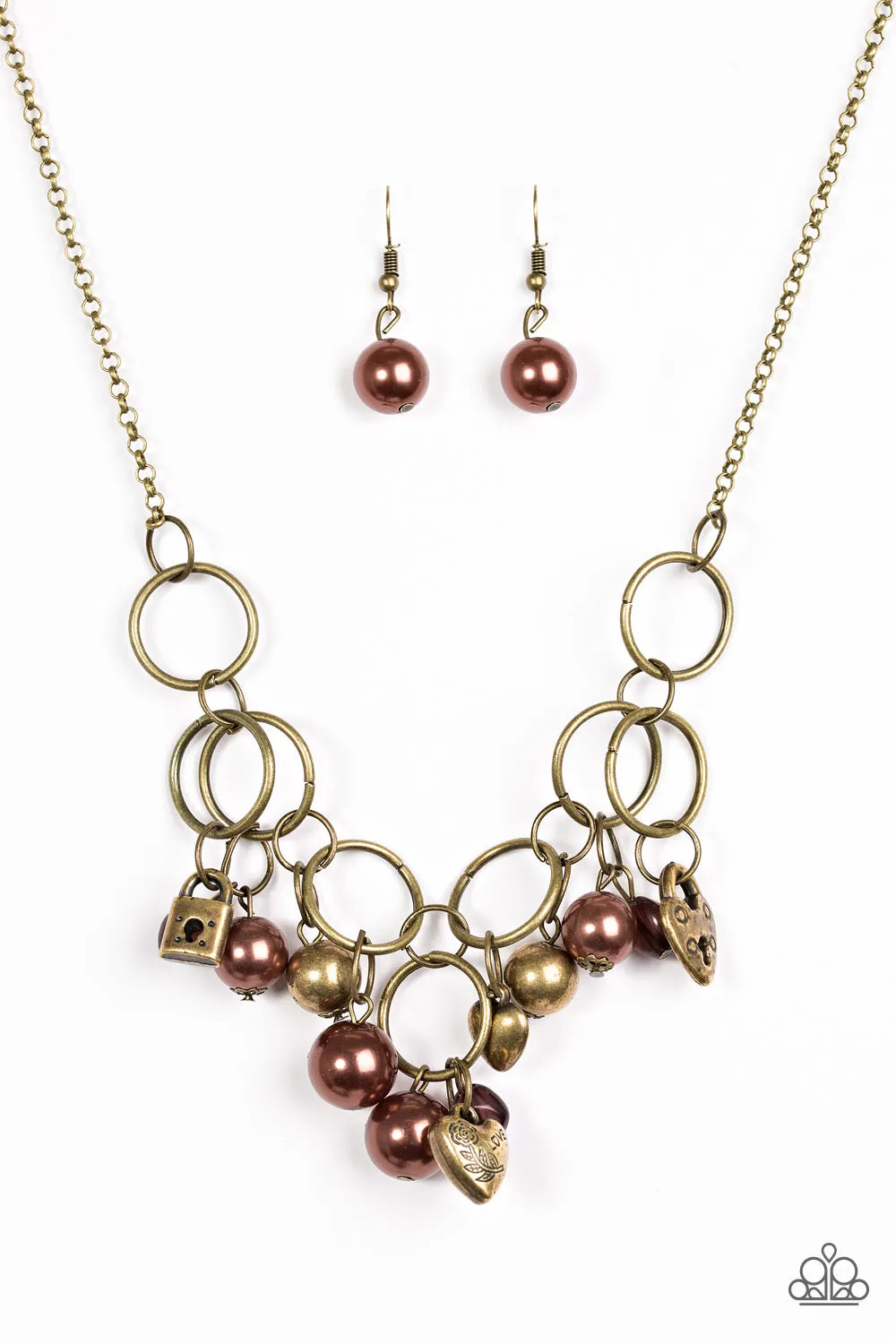 Paparazzi Accessories  - In A Bind #N514 Peg - Brown Necklace