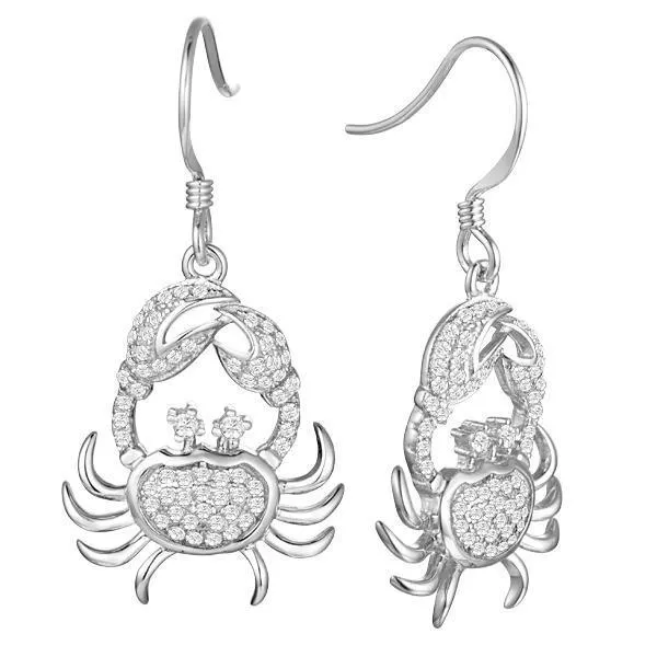 Pavé Crab Hook Earrings