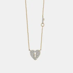 Pavé Heart and Key Necklace