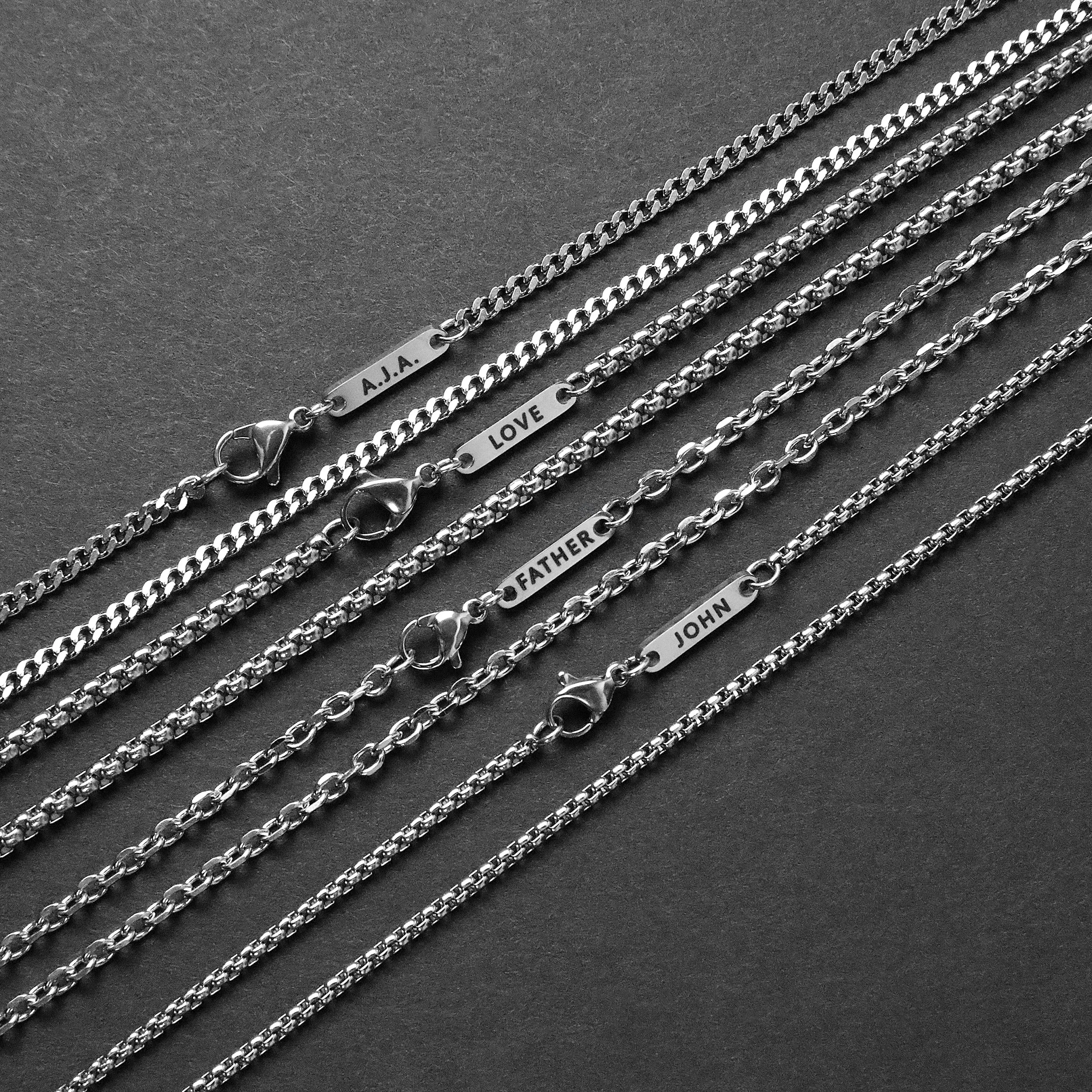 Personalized Box Chain - Silver 3mm