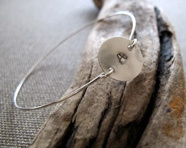 Personalized Sterling Silver Initial Engraved Earrings