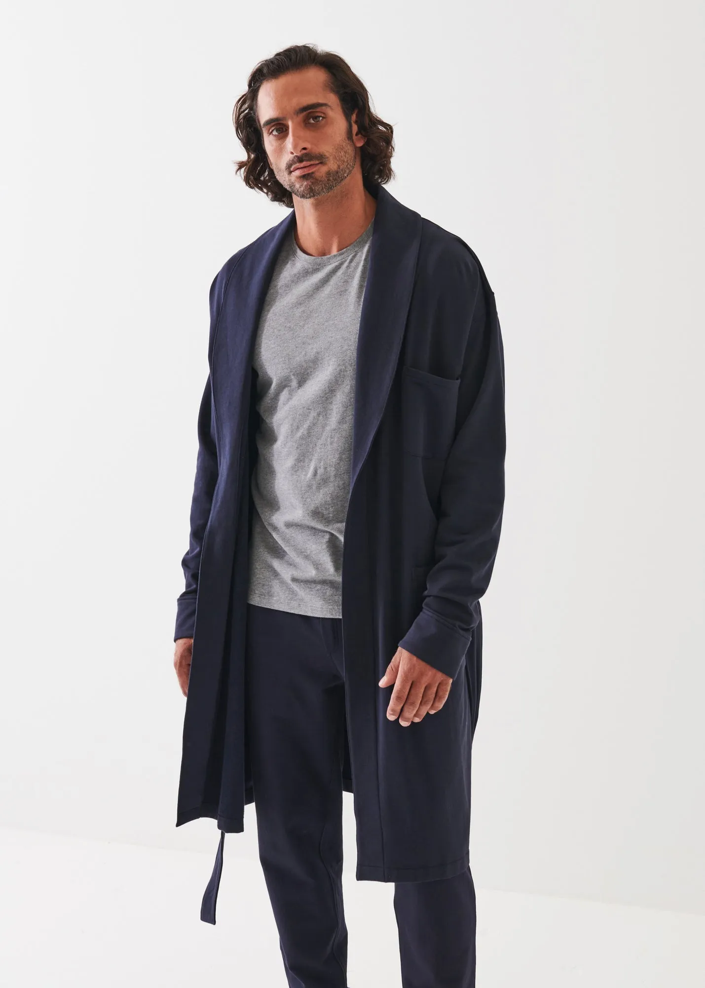 PIMA STRETCH FLEECE ROBE