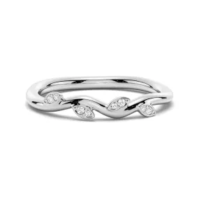 "Leafy Promise Green Protector" Moissanite Wedding Band