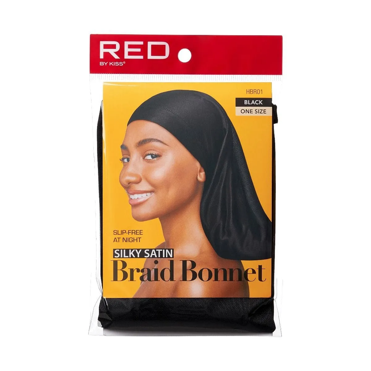 RED BY KISS | Silky Satin Braid Bonnet Black - HBR01