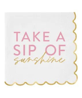 Scallop Edge Paper Napkins - Take A Sip of Sunshine