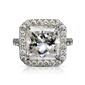 SKY 13 CARAT RADIANT CUT E COLOR SI1 CLARITY HALO DIAMOND ENGAGEMENT RING 18K WHITE GOLD CERTIFIED 10 CT E SI1 MIKE NEKTA