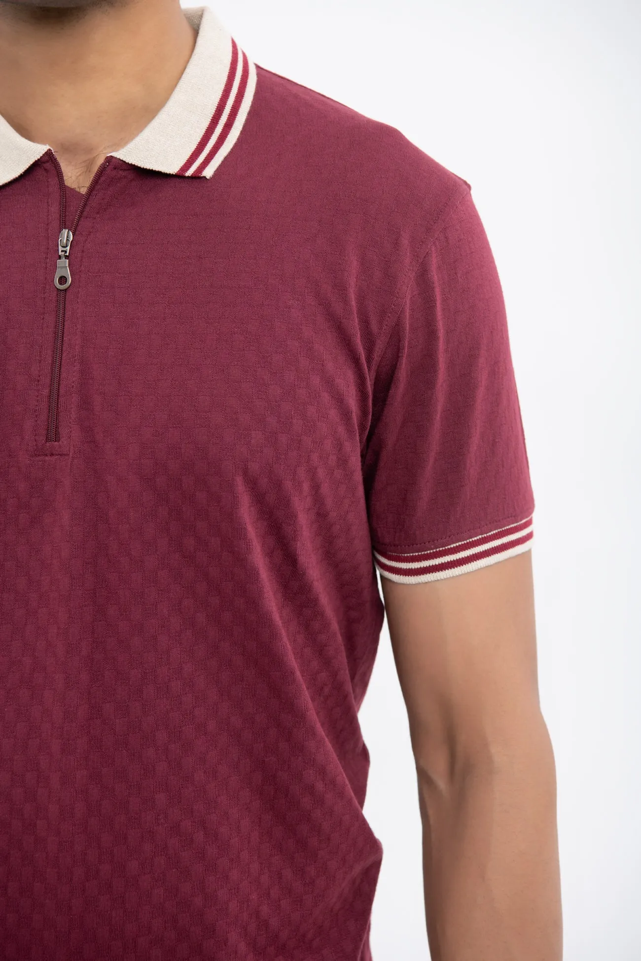 SLIM FIT HALF-ZIP POLO SHIRT