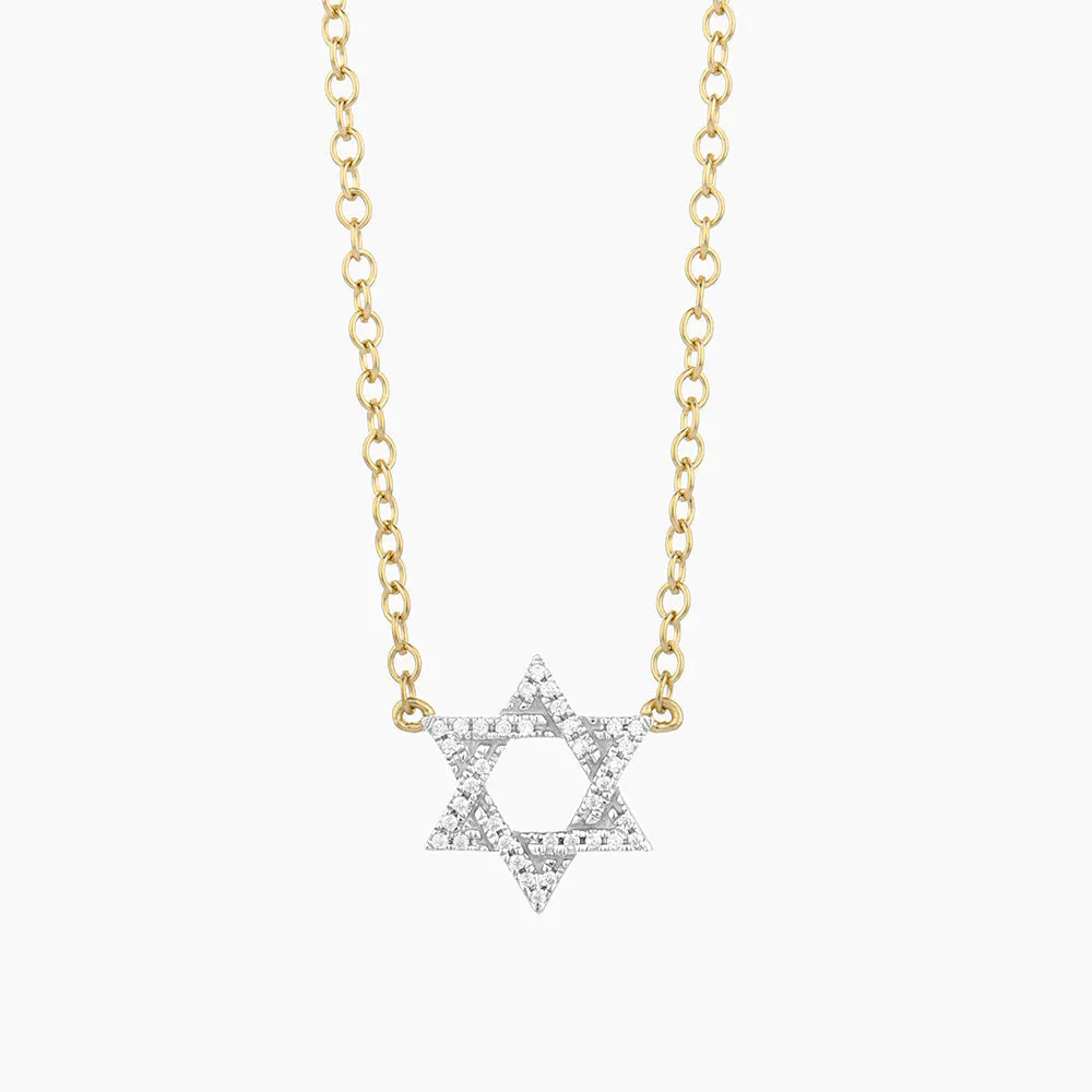 Star of David Pave Diamond Necklace