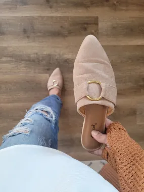 Swirl Mules -Taupe Suede