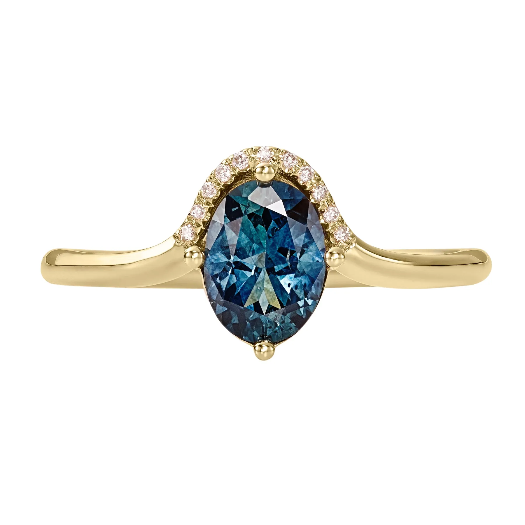 Teal Sapphire Engagement Ring - One Carat