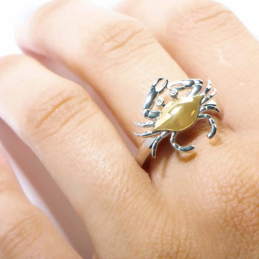 Two-Tone Chesapeake Blue Crab Ring