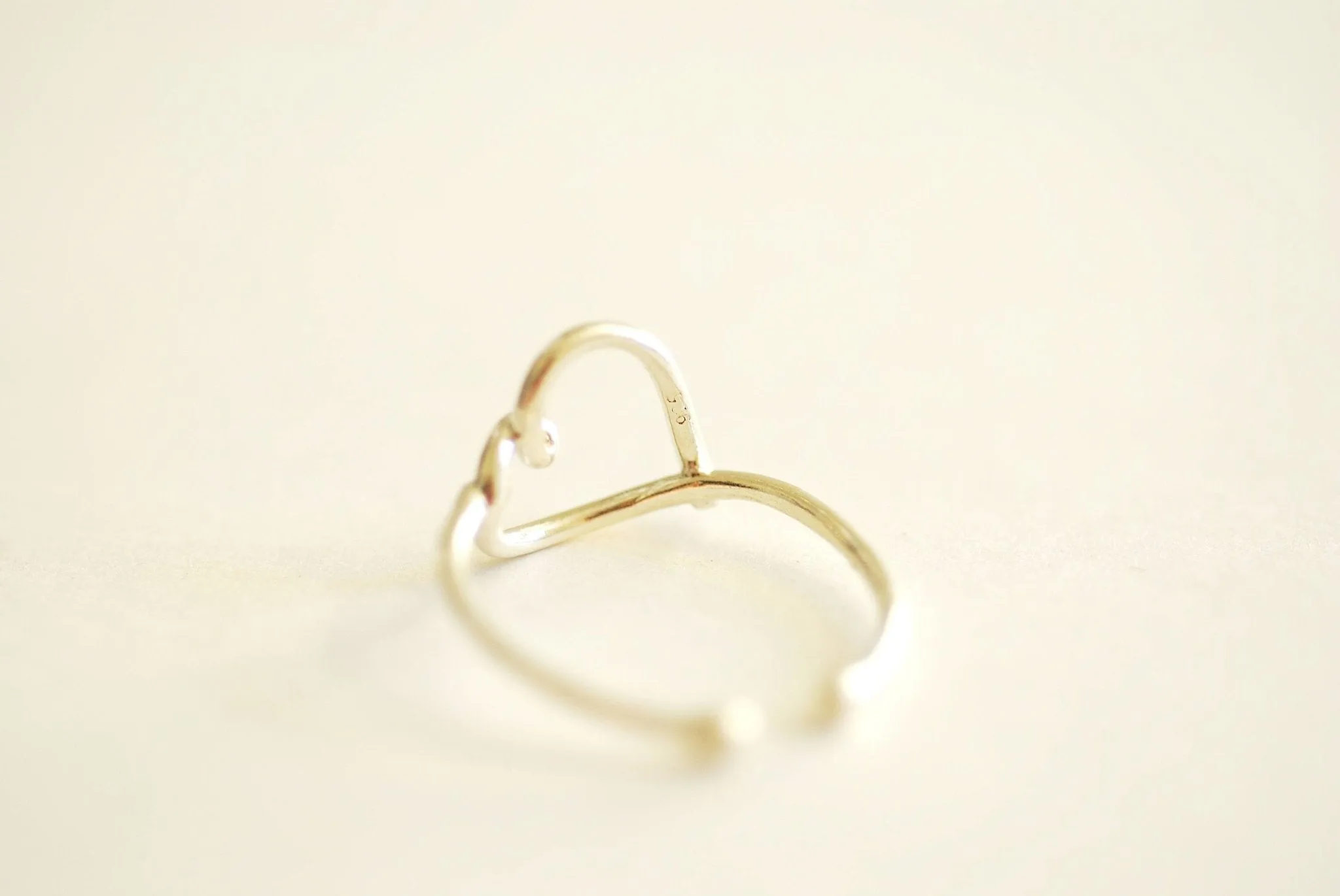 Wholesale Heart Wire Adjustable Ring- 925 Sterling Silver Heart Ring, Bridesmaid gift, midi ring, knuckle ring, love ring, heart wire ring, Love Ring